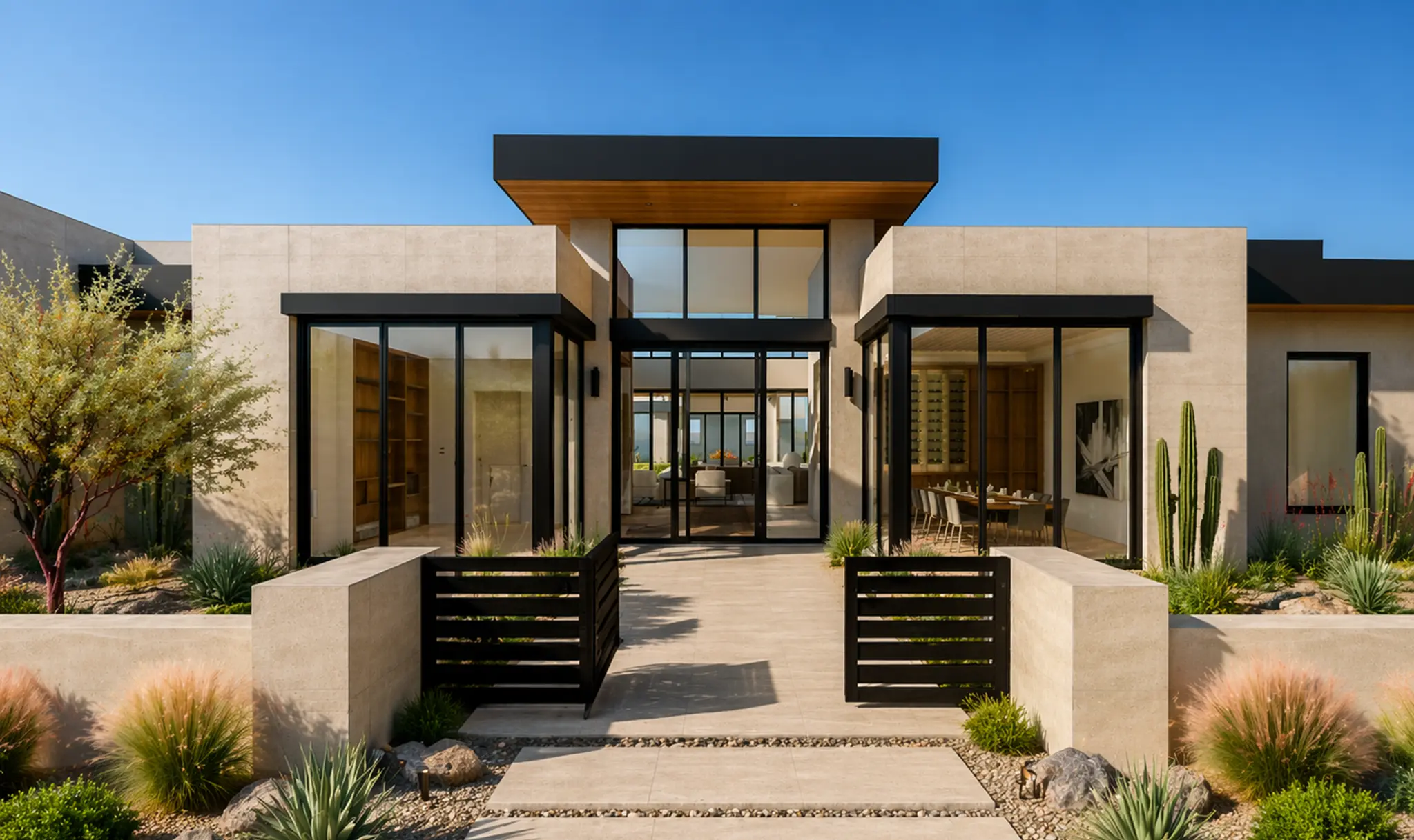 Paradise Canyon modern front exterior entry