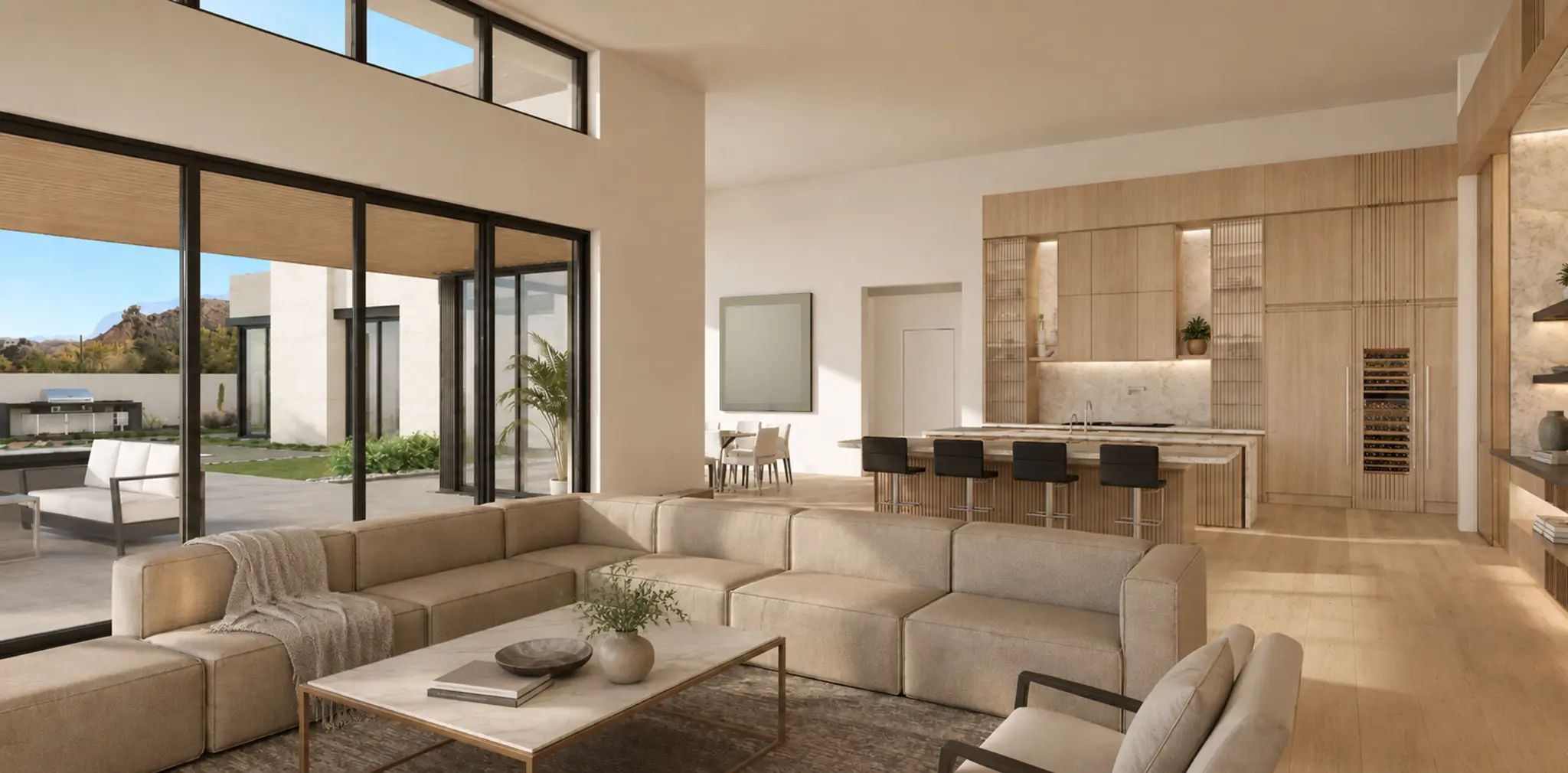 Paradise Canyon interior great room and kitchen